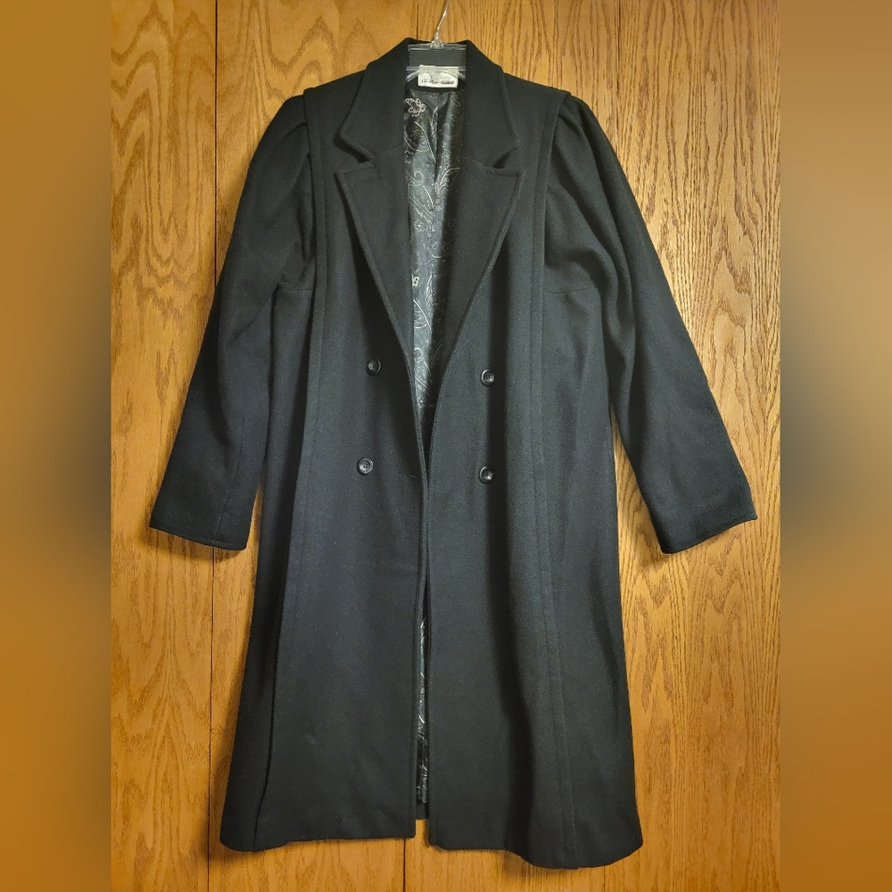 Worthington Essentials Petite Black Pea Coat View 4